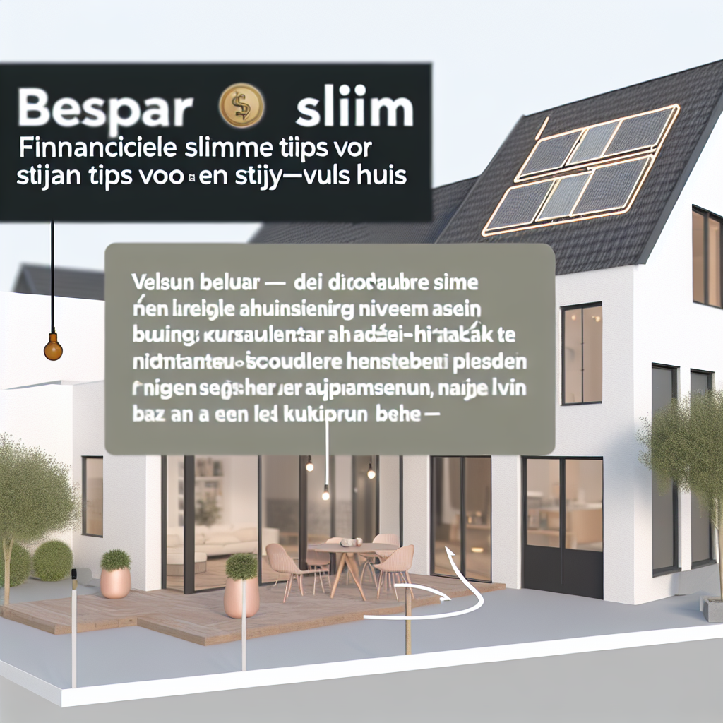 Bespaar Slim: Financiële Slimme Tips voor een Stijlvol Huis